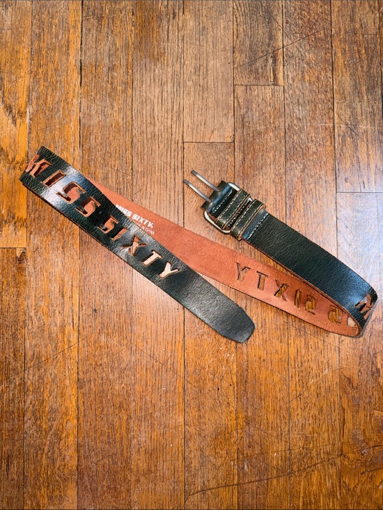 Miss Sixty Black Leather Belt with Logo Letter Cutouts
